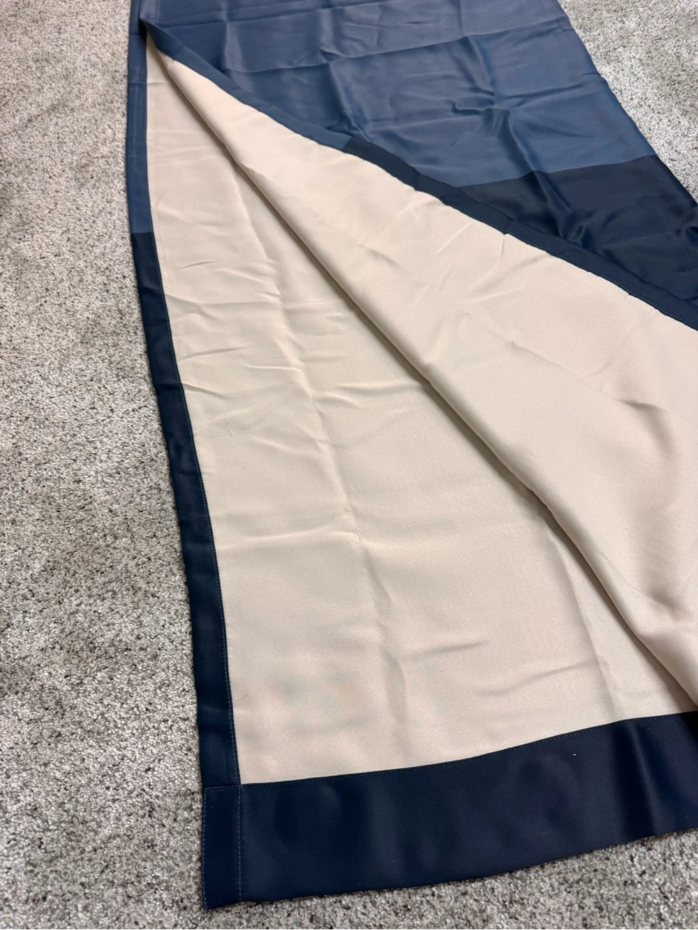 Blue Colorblock Blackout Grommet Curtain Panel 52x84 Polyester new- imperfection